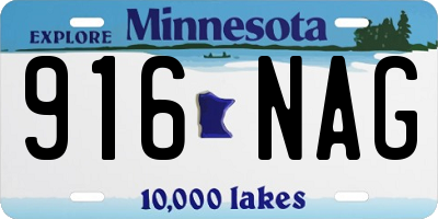 MN license plate 916NAG