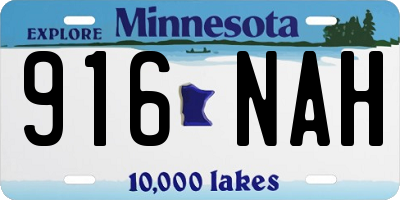 MN license plate 916NAH