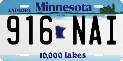 MN license plate 916NAI