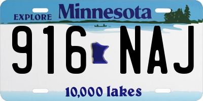 MN license plate 916NAJ