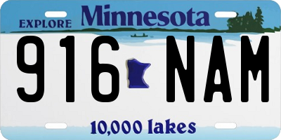 MN license plate 916NAM