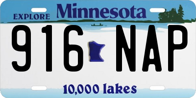 MN license plate 916NAP