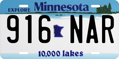 MN license plate 916NAR