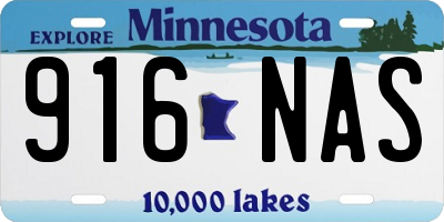 MN license plate 916NAS