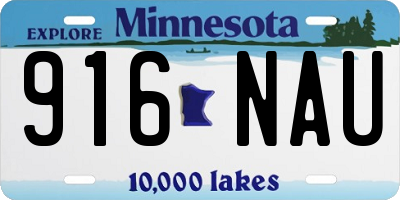 MN license plate 916NAU