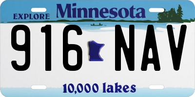 MN license plate 916NAV