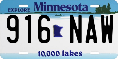 MN license plate 916NAW