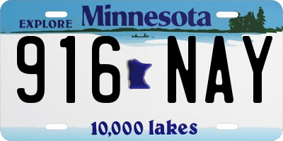 MN license plate 916NAY