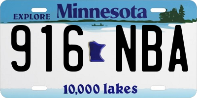 MN license plate 916NBA