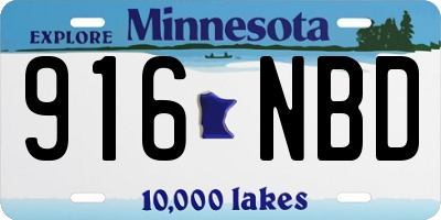 MN license plate 916NBD