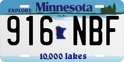 MN license plate 916NBF