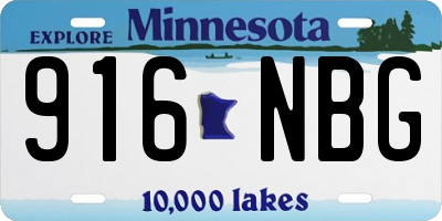 MN license plate 916NBG
