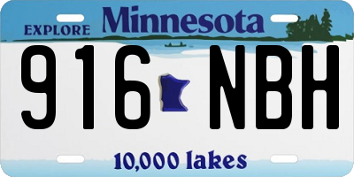 MN license plate 916NBH