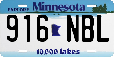 MN license plate 916NBL