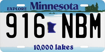 MN license plate 916NBM