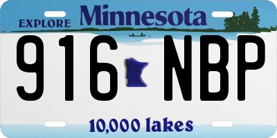MN license plate 916NBP