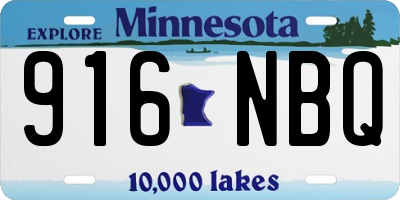 MN license plate 916NBQ