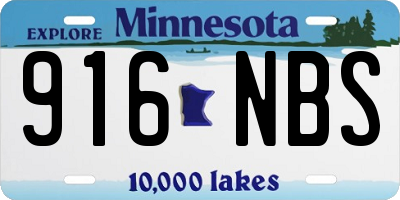 MN license plate 916NBS