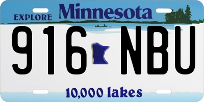 MN license plate 916NBU