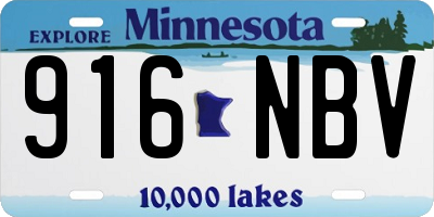 MN license plate 916NBV
