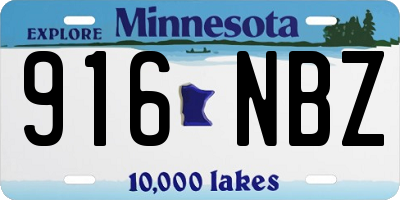 MN license plate 916NBZ