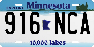 MN license plate 916NCA