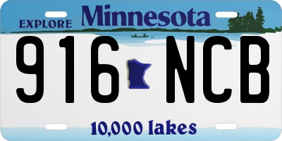 MN license plate 916NCB