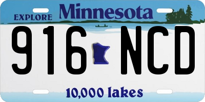 MN license plate 916NCD