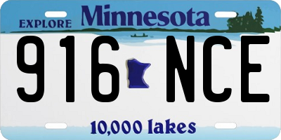 MN license plate 916NCE