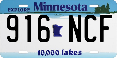 MN license plate 916NCF