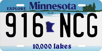 MN license plate 916NCG