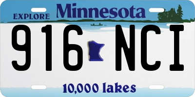 MN license plate 916NCI