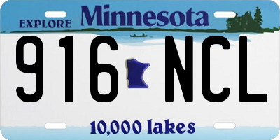MN license plate 916NCL