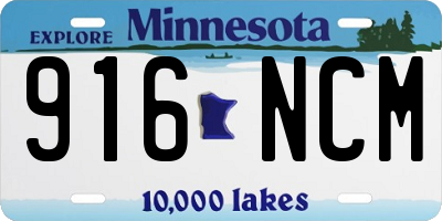 MN license plate 916NCM