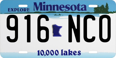MN license plate 916NCO