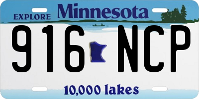 MN license plate 916NCP