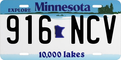 MN license plate 916NCV