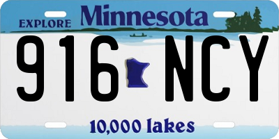 MN license plate 916NCY