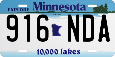 MN license plate 916NDA