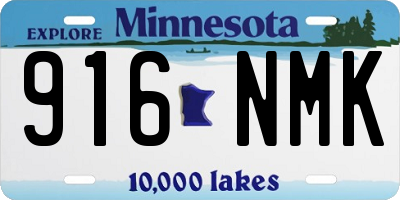 MN license plate 916NMK
