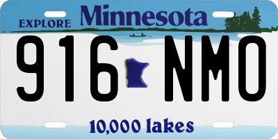 MN license plate 916NMO