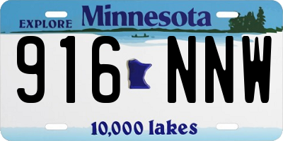 MN license plate 916NNW