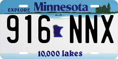 MN license plate 916NNX
