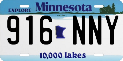 MN license plate 916NNY