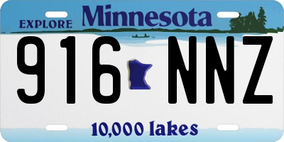 MN license plate 916NNZ