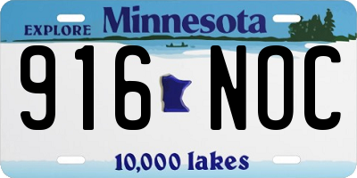 MN license plate 916NOC