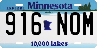 MN license plate 916NOM