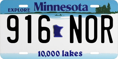 MN license plate 916NOR
