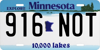 MN license plate 916NOT