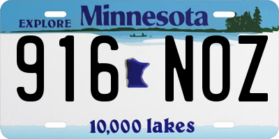 MN license plate 916NOZ